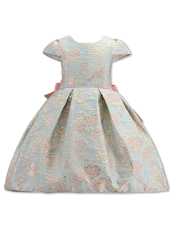 Pink Butterfly Girls' Brocade Dress - CookiesKids.com