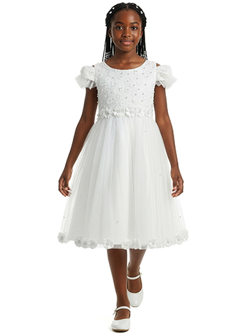 Pink Butterfly Girls' Floral Tulle Dress - CookiesKids.com