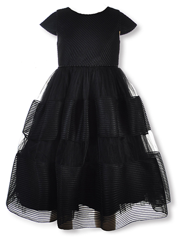 Pink Butterfly Girls' Pearl Stripe Dress - CookiesKids.com