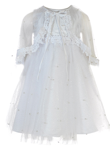Pink Butterfly Girls' 2-Piece Beaded Dress Cape Set Outfit - CookiesKids.com