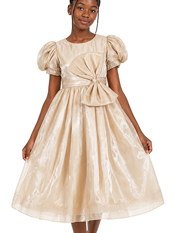 Pink Butterfly Girls' Ribbon Waist Silky Dress - CookiesKids.com