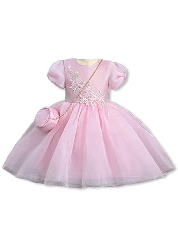 Pink Butterfly Girls' 2-Piece Dress Bag Set Outfit - CookiesKids.com