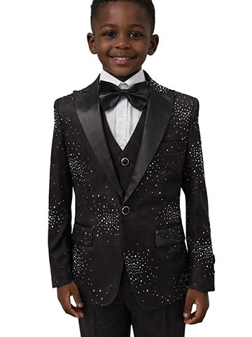 Kids World Boys' 5-Piece Rhinestone Suit - CookiesKids.com