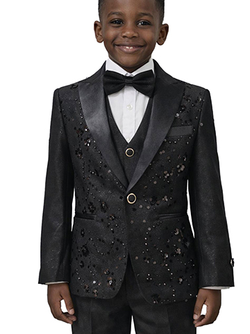 Kid's World Boys' 5-Piece Sequin Fashion Suit - CookiesKids.com