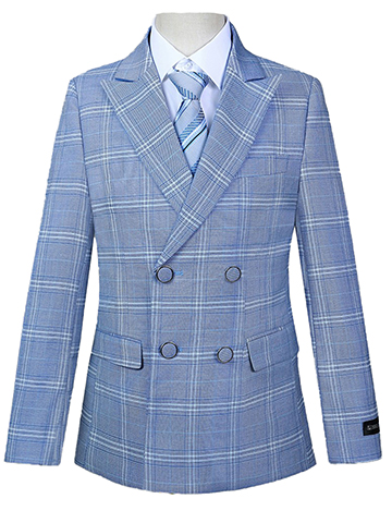 Kid's World Boys' 5-Piece Prodigy Plaid Suit - CookiesKids.com