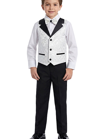 Kids World Boys' 4-Piece Brocade Vest Suit - CookiesKids.com