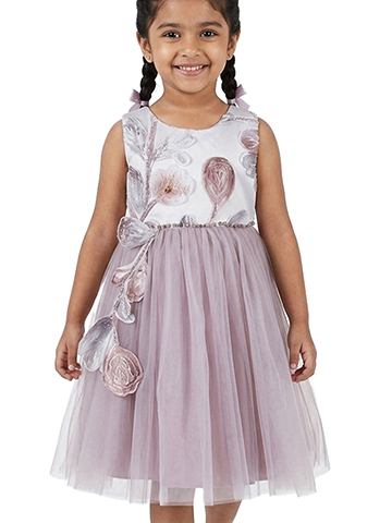 Pink Butterfly Girls' Pearl Rose Dress - CookiesKids.com