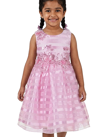 Pink Butterfly Girls' Sequin Rose Dress - CookiesKids.com
