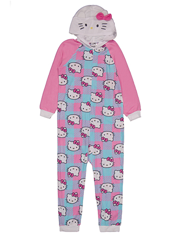 Hello Kitty Girls' Full-Zip Hooded Pajama Set - CookiesKids.com