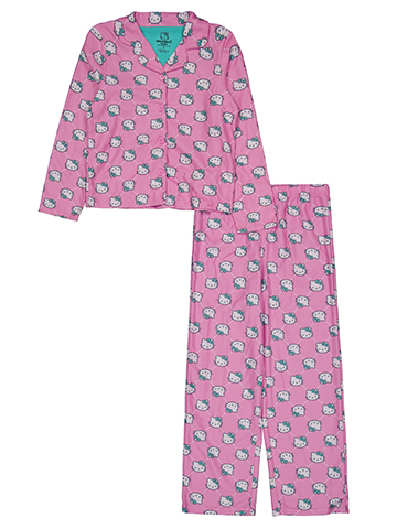 Hello Kitty Girls' 2-Piece All Over Print Pajama Jacket Set - CookiesKids.com