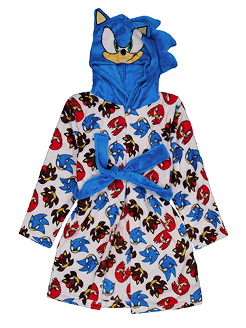 Sonic Boys' Knuckles Sonic and Shadow Print Hooded Robe - CookiesKids.com