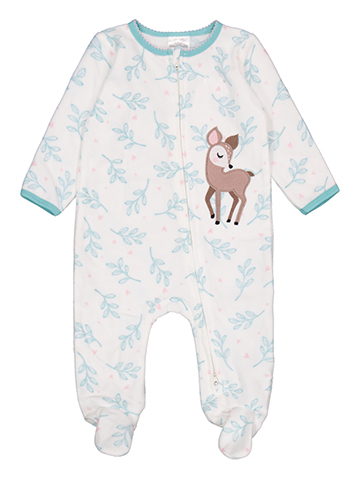 Koala Baby Girls' Footed Pajama with Deer Appliqué - CookiesKids.com