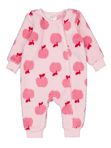 Koala Baby Girls' Fuzzy Appliqué Zip Footie Pajamas - CookiesKids.com
