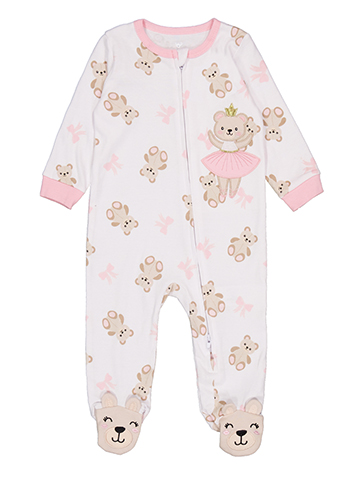 Koala Baby Girls' Footed Pajama Romper with Bear Print - CookiesKids.com