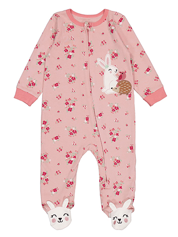 Koala Baby Girls' Floral Bunny Footed Sleeper with Zip - CookiesKids.com