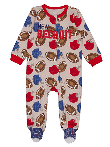 Koala Baby Infant Boys' All-Over Football Print Footie Pajamas with Feet - CookiesKids.com