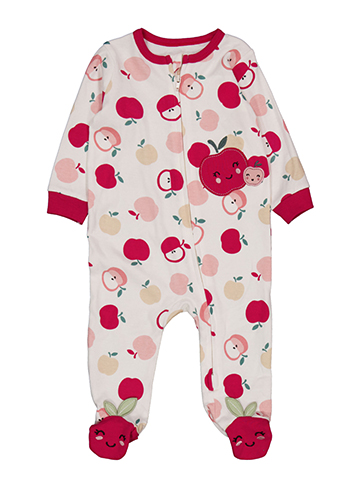 Koala Baby Infant Girls' Apple Print Footed Pajama Romper - CookiesKids.com