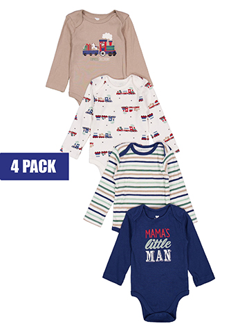 Koala Baby Infant Boys' 4-Pack Long-Sleeve Bodysuits Set - CookiesKids.com