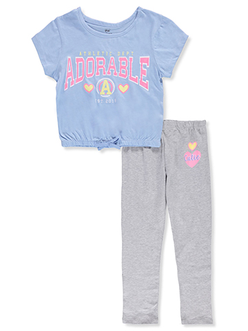 Pink Velvet Girls' 2-Piece Leggings Set Outfit - CookiesKids.com