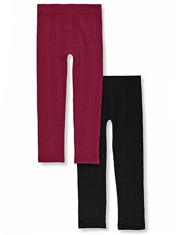 Pink Velvet Girls' 2-Pack Fleece Lined Leggings - CookiesKids.com