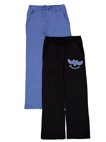 Pink Velvet Girls' 2-Pack Sweatpants Pants Set with Dreamer Applique - CookiesKids.com
