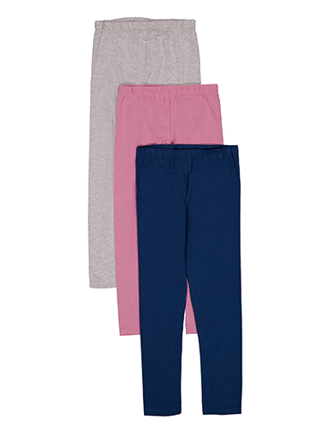 Pink Velvet Girls' Three-Pack Essential Solid Color Leggings Set - CookiesKids.com
