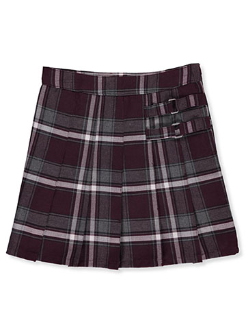 French Toast Big Girls' “Buckled” Plaid Scooter Skirt (Sizes 7 – 20) - CookiesKids.com