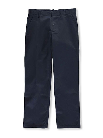 French Toast Big Boys’ Husky Flat Front Wrinkle No More Double Knee Pants (Husky Sizes) - CookiesKids.com