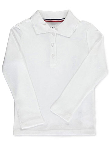 French Toast Girls’ L/S Fitted Knit Polo with Picot Collar - CookiesKids.com