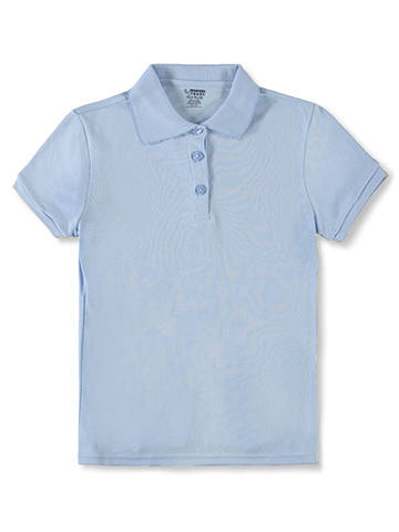 French Toast Big Girls’ Plus S/S Fitted Knit Polo With Picot Collar - CookiesKids.com