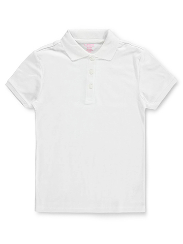 French Toast Big Girls’ Plus S/S Fitted Knit Polo With Picot Collar - CookiesKids.com