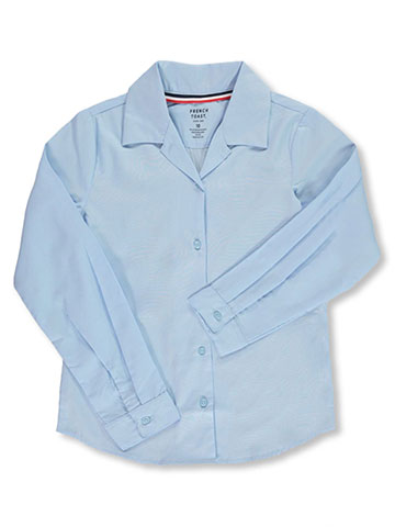 French Toast Big Girls’ L/S Notched Collar Blouse (Sizes 7 - 20) - CookiesKids.com