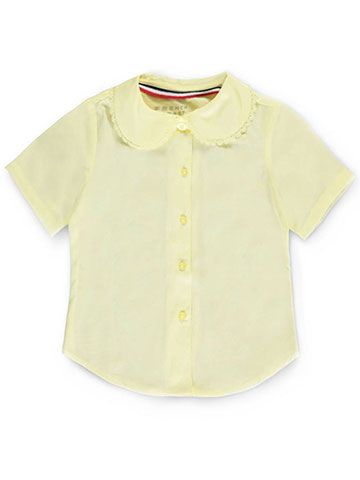 French Toast Big Girls’ S/S Peter Pan Lace Trim Blouse (Sizes 7 - 20) - CookiesKids.com