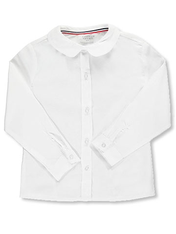 French Toast Big Girls' L/S Peter Pan Blouse (Sizes 7 – 20) - CookiesKids.com