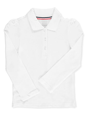 French Toast Little Girls’ L/S Stretch Pique Polo Shirt (Sizes 4 – 6X) - CookiesKids.com