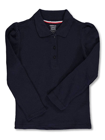 French Toast Little Girls’ L/S Stretch Pique Polo Shirt (Sizes 4 – 6X) - CookiesKids.com