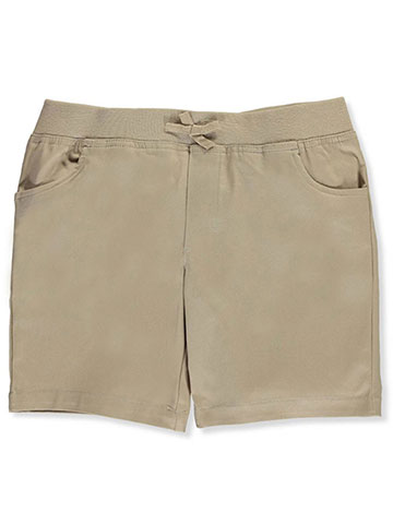 French Toast Big Girls’ Plus Wrinkle No More Pull-On Tie-Front Shorts (Sizes 10.5 – 20.5) - CookiesKids.com