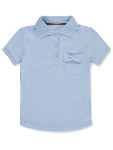 French Toast Girls’ S/S Knit Polo with Bowed Pocket - CookiesKids.com