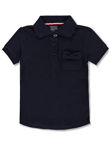 French Toast Girls’ S/S Knit Polo with Bowed Pocket - CookiesKids.com