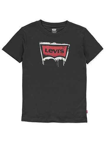 Levi's Distressed Logo Graphic T-Shirt Black - CookiesKids.com