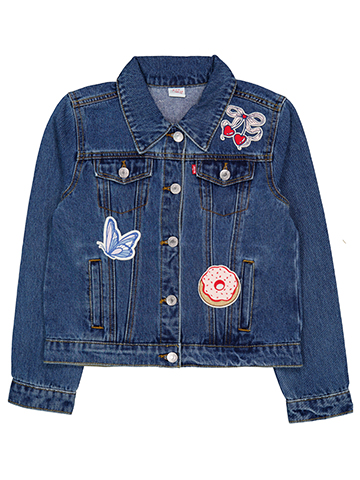 Levi's Girls' Denim Jacket with Playful Embellishments - CookiesKids.com