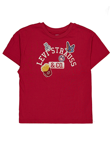 Levi Girls' Levi Strauss Embroidered Patches Graphic Tee - CookiesKids.com