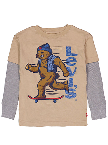 Levi's Boys' Skateboarding Bear Long-Sleeve Layered Graphic Tee - CookiesKids.com