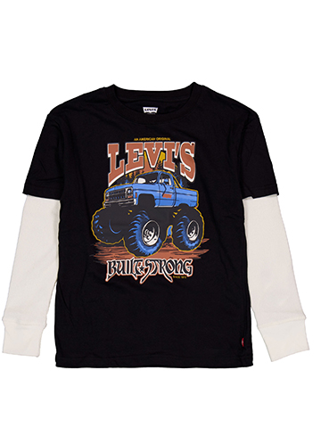 Levi's Boys' Built Strong Monster Truck Long-Sleeve Layered Tee - CookiesKids.com