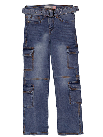 Celebrity Ace Girls' Cargo Jeans and Denim Belt - CookiesKids.com