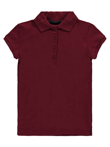 Nautica Big Girls’ School Uniform Knit Polo with Picot Collar - CookiesKids.com