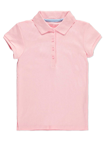 Nautica Big Girls’ School Uniform Knit Polo with Picot Collar - CookiesKids.com
