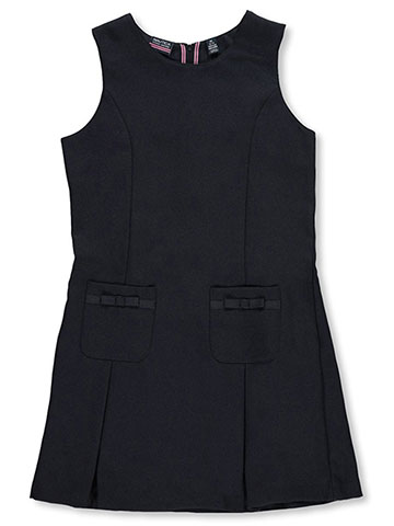 Nautica Big Girls' “Grosgrain Bow Pockets” Jumper (Sizes 7 – 16) - CookiesKids.com