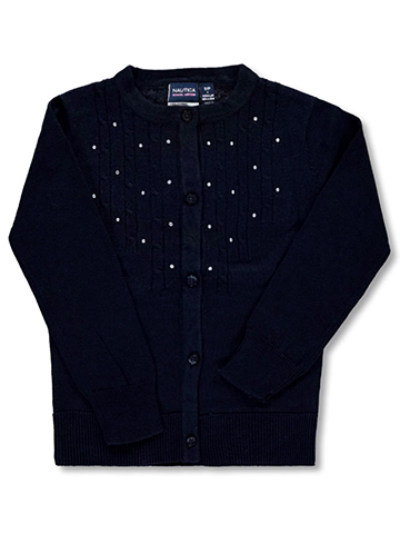 Nautica Little Girls’ Rhinestone Cardigan (Sizes 4 – 6X) - CookiesKids.com