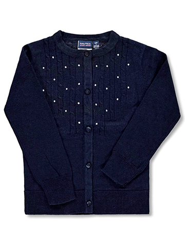 Nautica Little Girls’ Rhinestone Cardigan (Sizes 4 – 6X) - CookiesKids.com